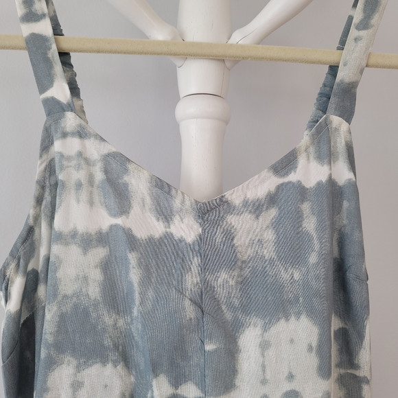JAPNA Light Blue Tie-Dye Wide Ruffle Leg Jumpsuit - Picture 6 of 13